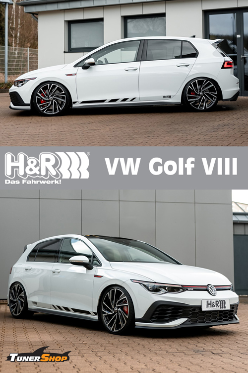 VW Golf VIII H&R állítható futómüvel felszerelve